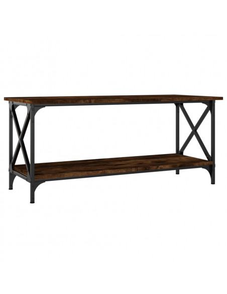 Tavolino Rovere Fumo 100x45x45 cm in Legno Multistrato e Ferro