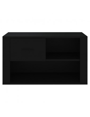 Scarpiera Nera 80x35x45 cm in Legno Multistrato
