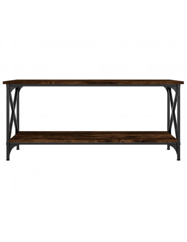 Tavolino Rovere Fumo 100x45x45 cm in Legno Multistrato e Ferro