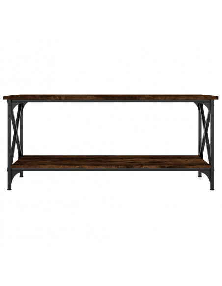 Tavolino Rovere Fumo 100x45x45 cm in Legno Multistrato e Ferro