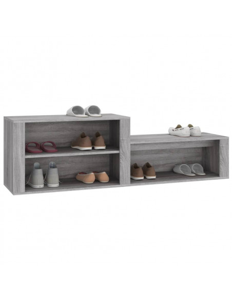 Scarpiera Grigio Sonoma 150x35x45 cm in Legno Multistrato