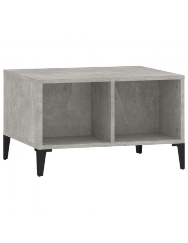 Tavolino Salotto Grigio Cemento 60x50x36,5 cm Legno Multistrato
