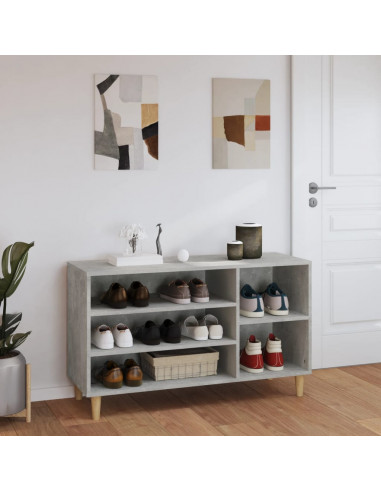 Scarpiera Grigio Cemento 102x36x60 cm in Legno Multistrato