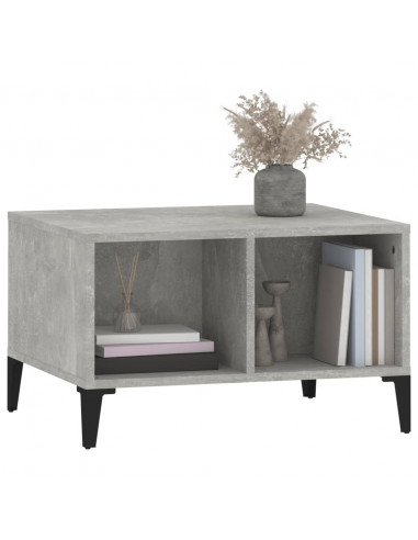 Tavolino Salotto Grigio Cemento 60x50x36,5 cm Legno Multistrato