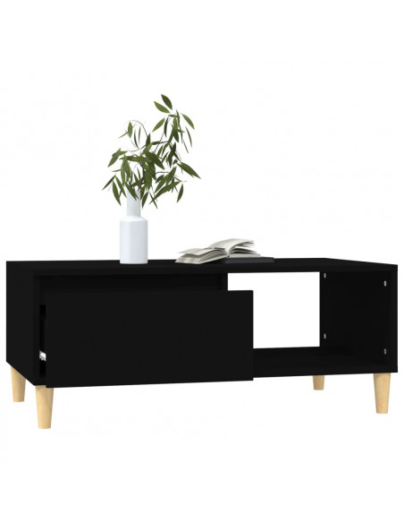 Tavolino da Salotto Nero 90x50x36,5 cm in Legno Multistrato