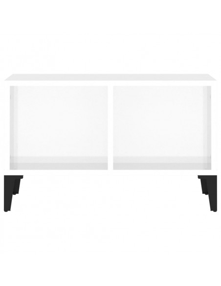 Tavolino Salotto Bianco Lucido 60x50x36,5 cm Legno Multistrato