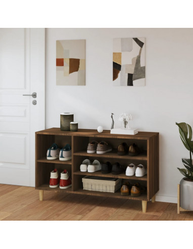 Scarpiera Rovere Marrone 102x36x60 cm in Legno Multistrato