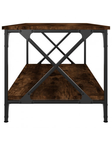 Tavolino Rovere Fumo 100x50x45 cm in Legno Multistrato e Ferro