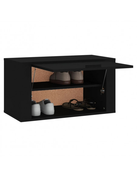 Scarpiera a Parete nero 70x35x38 cm Legno Multistrato