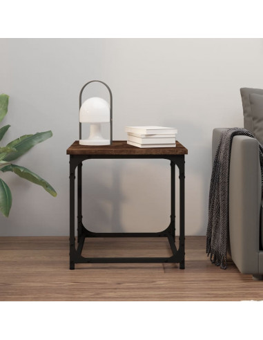 Tavolino da Salotto Rovere Fumo 40x40x40cm in Legno Multistrato