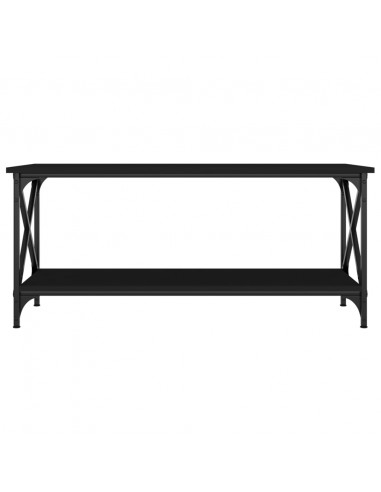 Tavolino da Salotto Nero 100x45x45 cm Legno Multistrato e Ferro