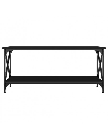 Tavolino da Salotto Nero 100x45x45 cm Legno Multistrato e Ferro