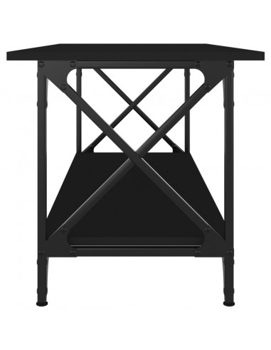 Tavolino da Salotto Nero 100x45x45 cm Legno Multistrato e Ferro