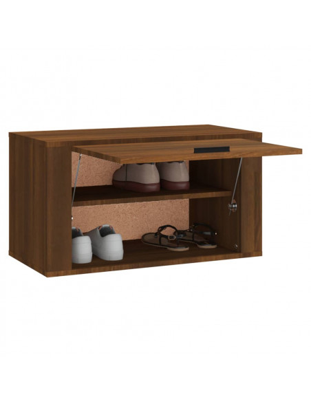 Scarpiera a Muro Rovere Marrone 70x35x38 cm Legno Massello Pino