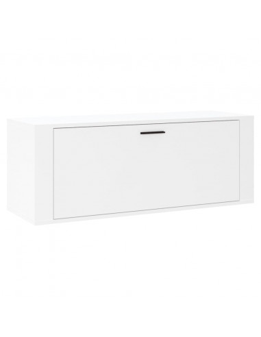 Scarpiera a Muro Bianca 100x35x38 cm in Legno Multistrato