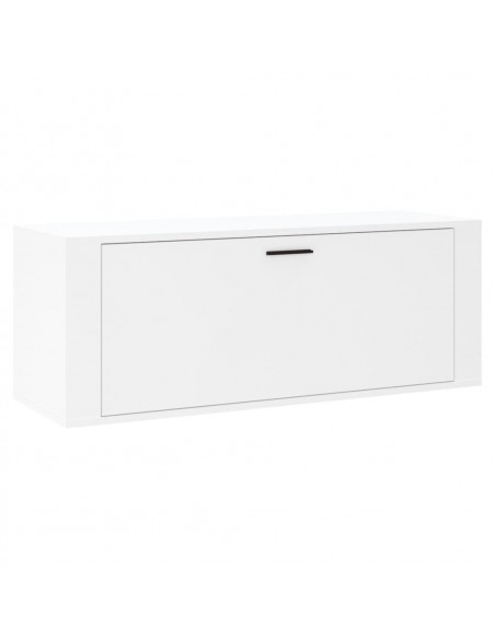 Scarpiera a Muro Bianca 100x35x38 cm in Legno Multistrato