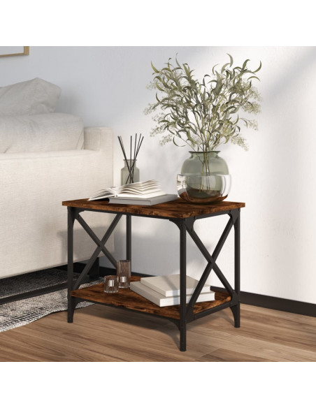 Tavolino da Salotto Rovere Fumo 55x38x45 cm Legno Multistrato