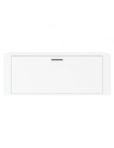 Scarpiera a Muro Bianca 100x35x38 cm in Legno Multistrato