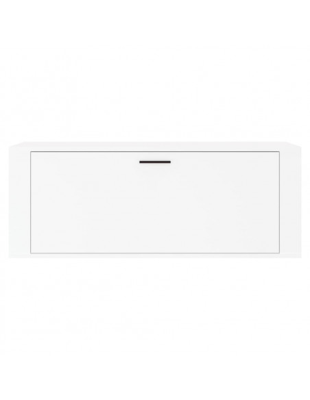 Scarpiera a Muro Bianca 100x35x38 cm in Legno Multistrato