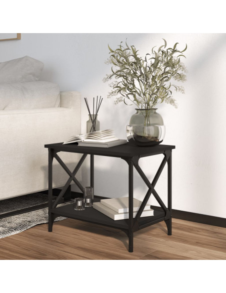 Tavolino Nero 55x38x45 cm in Legno Multistrato
