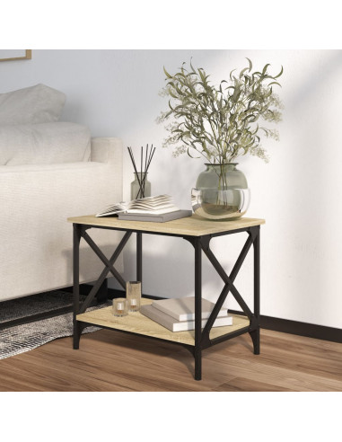 Tavolino Rovere Sonoma 55x38x45 cm in Legno Multistrato