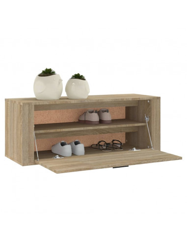 Scarpiera a Muro Rovere Sonoma 100x35x38cm in Legno Multistrato