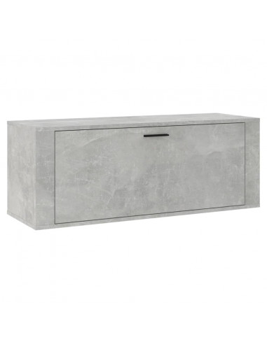 Scarpiera a Muro Grigio Cemento100x35x38cm in Legno Multistrato