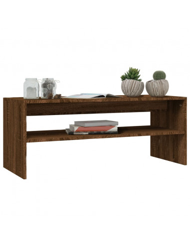 Tavolino Salotto Rovere Marrone 100x40x40 cm Legno Multistrato