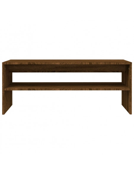 Tavolino Salotto Rovere Marrone 100x40x40 cm Legno Multistrato