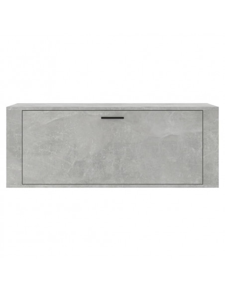 Scarpiera a Muro Grigio Cemento100x35x38cm in Legno Multistrato