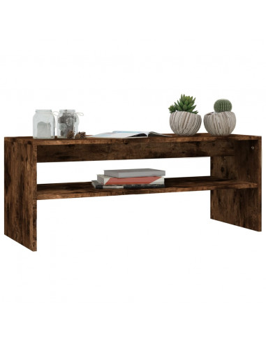 Tavolino da Salotto Rovere Fumo 100x40x40 cm Legno Multistrato