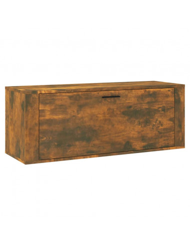 Scarpiera a Muro rovere fumo 100x35x38cm in Legno Multistrato