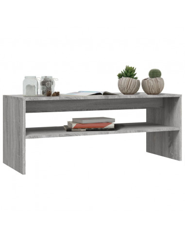 Tavolino da Salotto Grigio Sonoma 100x40x40cm Legno Multistrato