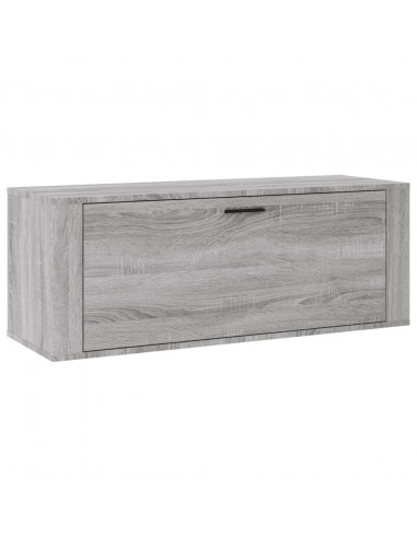 Scarpiera a Muro Grigio Sonoma 100x35x38cm in Legno Multistrato