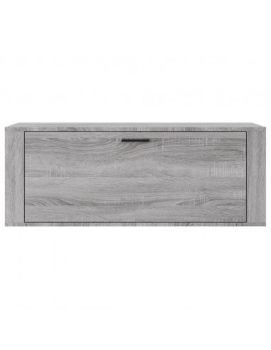 Scarpiera a Muro Grigio Sonoma 100x35x38cm in Legno Multistrato