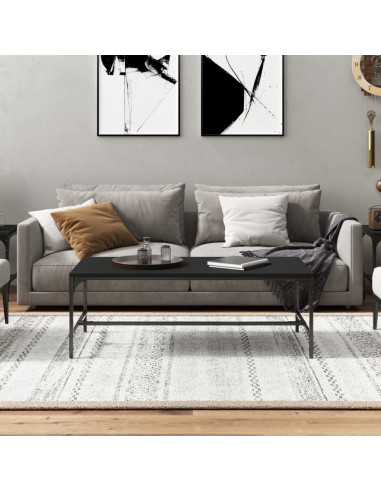 Tavolino da Salotto Nero 80x50x35 cm in Legno Multistrato