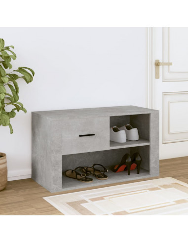 Scarpiera Grigio Cemento 80x35x45 cm in Legno Multistrato