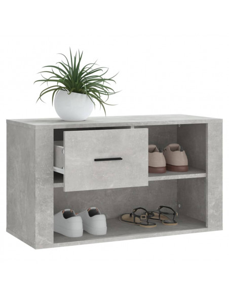 Scarpiera Grigio Cemento 80x35x45 cm in Legno Multistrato