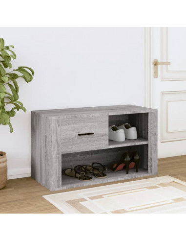 Scarpiera Grigio Sonoma 80x35x45 cm in Legno Multistrato