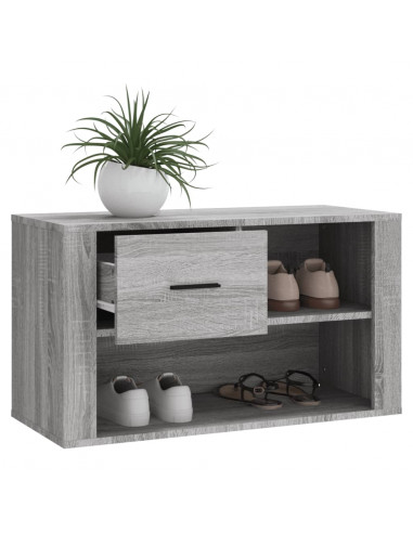 Scarpiera Grigio Sonoma 80x35x45 cm in Legno Multistrato