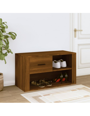 Scarpiera Rovere Marrone 80x35x45 cm in Legno Multistrato