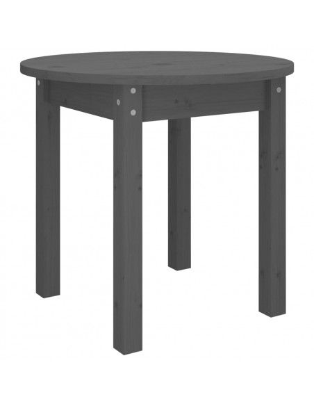 Tavolino da Salotto Grigio Ø 45x40 cm in Legno Massello di Pino