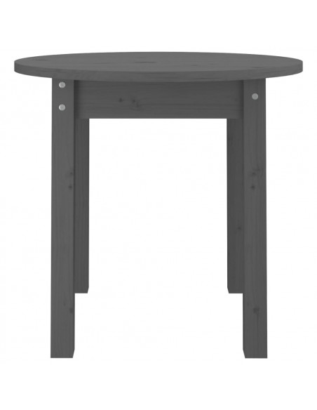Tavolino da Salotto Grigio Ø 45x40 cm in Legno Massello di Pino