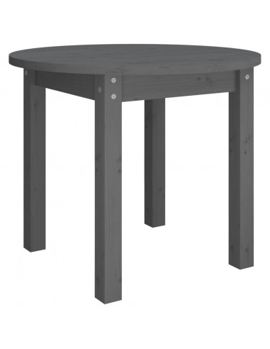 Tavolino da Salotto Grigio Ø 55x45 cm in Legno Massello di Pino