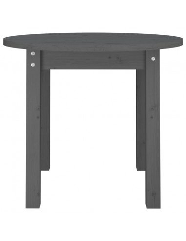 Tavolino da Salotto Grigio Ø 55x45 cm in Legno Massello di Pino