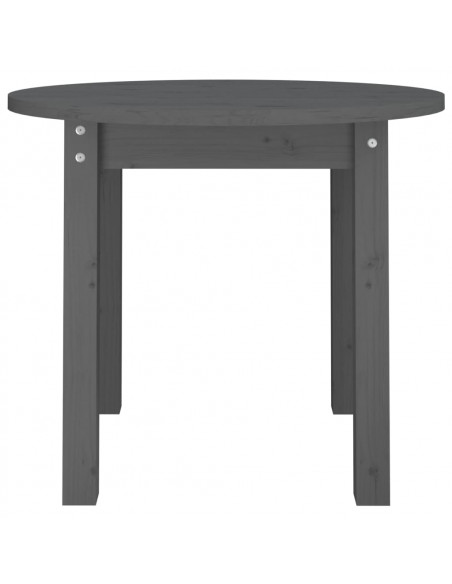 Tavolino da Salotto Grigio Ø 55x45 cm in Legno Massello di Pino