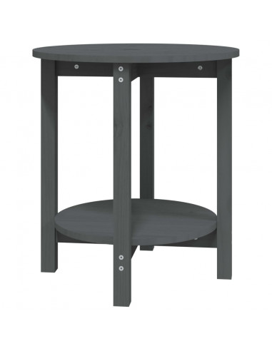Tavolino da Salotto Grigio Ø 55x60 cm in Legno Massello di Pino