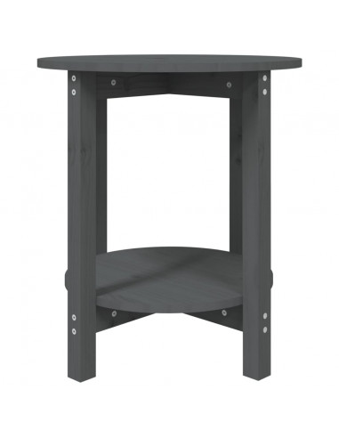Tavolino da Salotto Grigio Ø 55x60 cm in Legno Massello di Pino