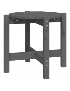 Tavolino da Salotto Grigio Ø 52,5x45 cm Legno Massello di Pino 2