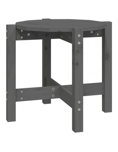 Tavolino da Salotto Grigio Ø 52,5x45 cm Legno Massello di Pino